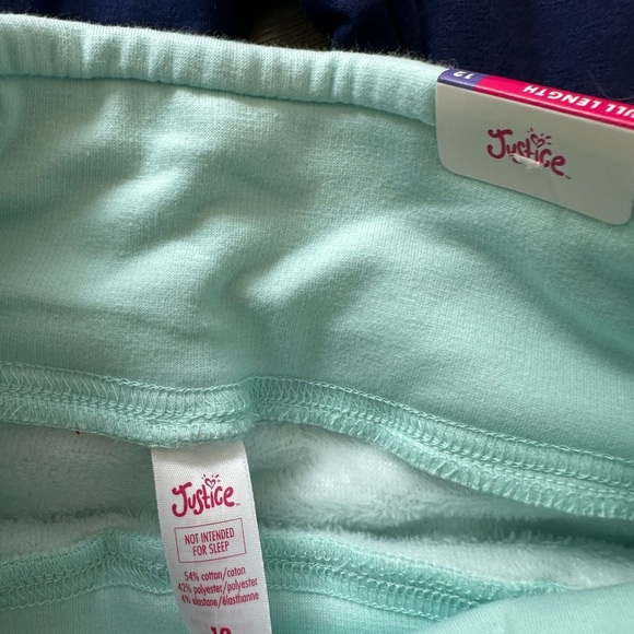 Justice Fleece Lined Leggings - Dark Blue and Light Mint - Picture 7 of 9